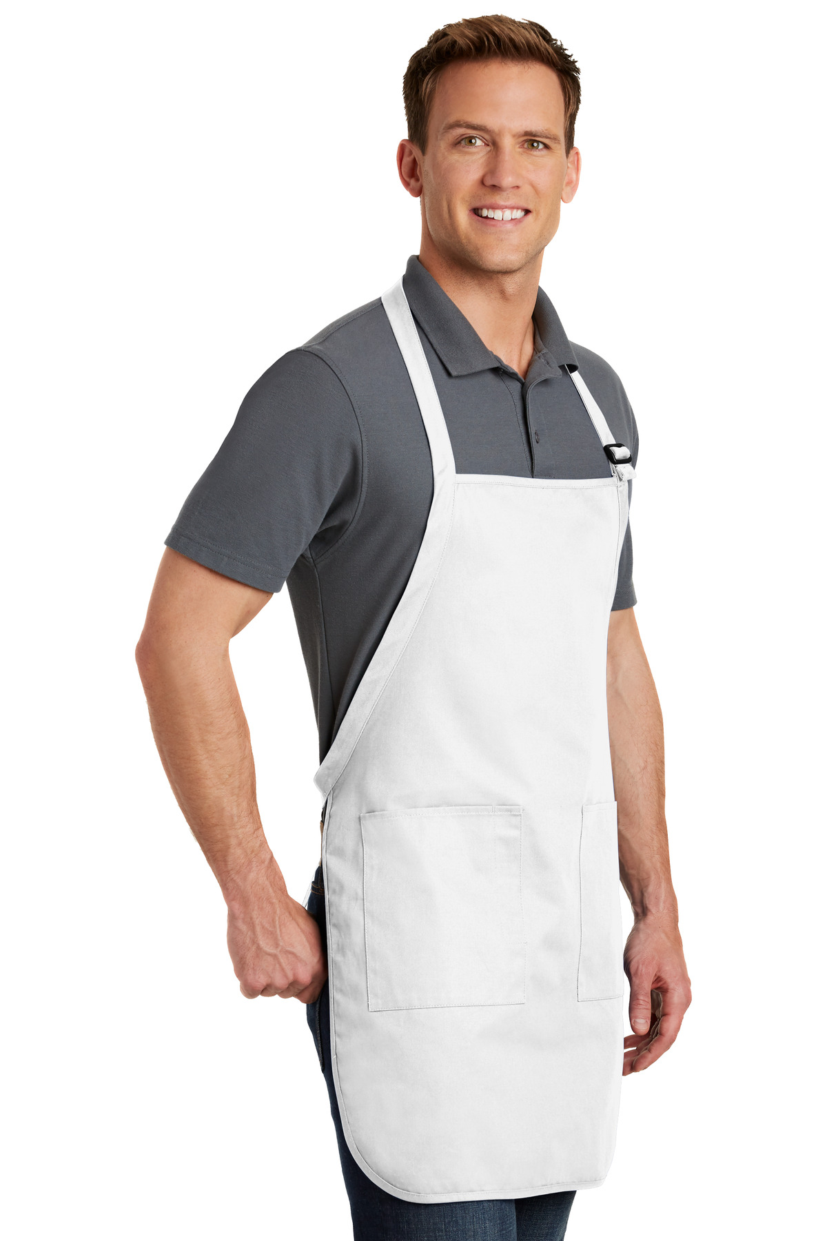 Port Authority Full-Length Apron with Pockets. A500 124