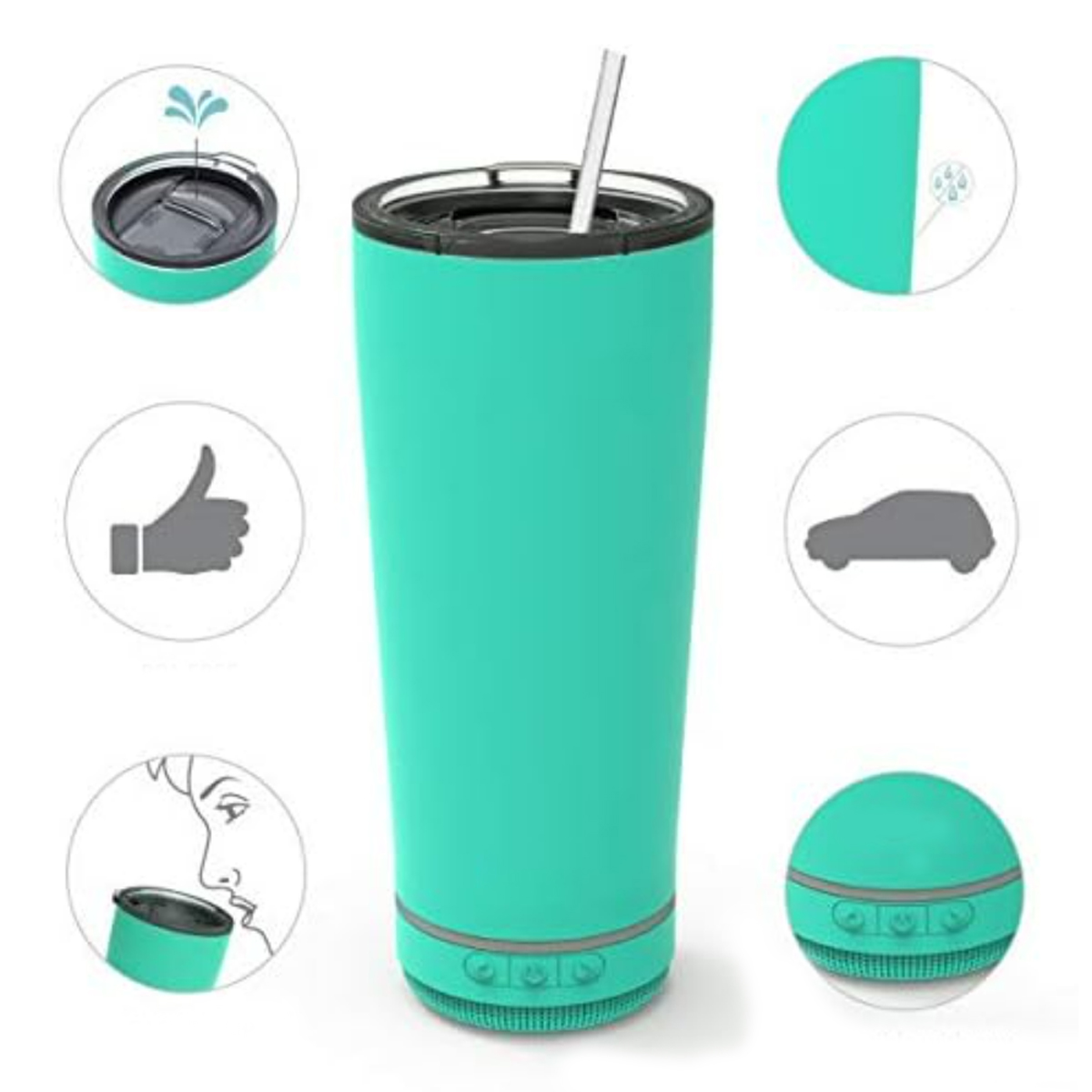 16Oz Insulated Tumbler with Integrated Wireless Speaker 8