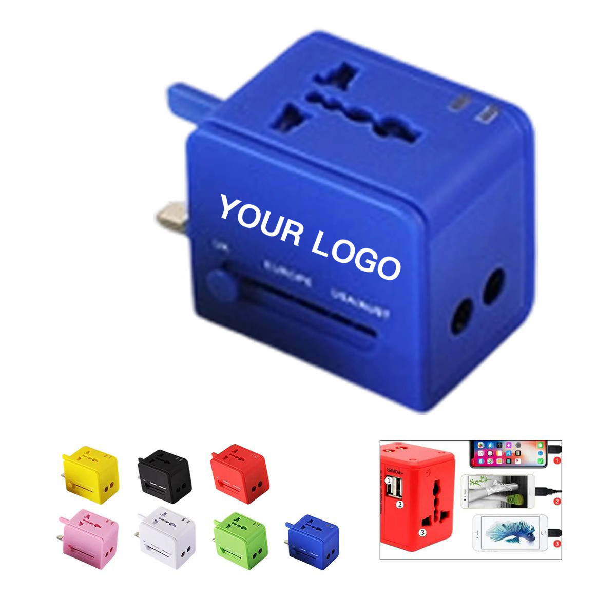 Travel Power Converter with Dual USB 3