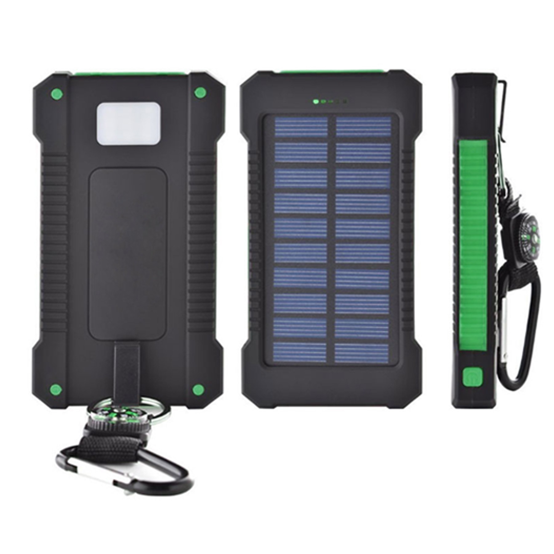 10000Mah Solar Power Bank Flashlight W/ Compass 3