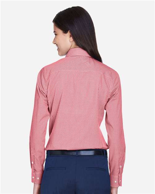 Women's Crown Collection® Gingham Check Woven Dress Shirt - D640W 10