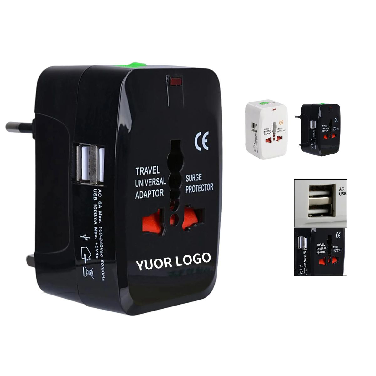Compact Travel Power Adapter US EU UK Plug 4