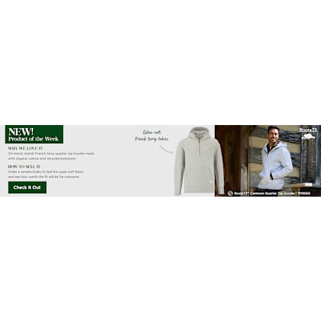 Roots73 CANMORE Eco Quarter Zip Hoody - Unisex, custom hoodie or sweatshirt with logo imprint 13