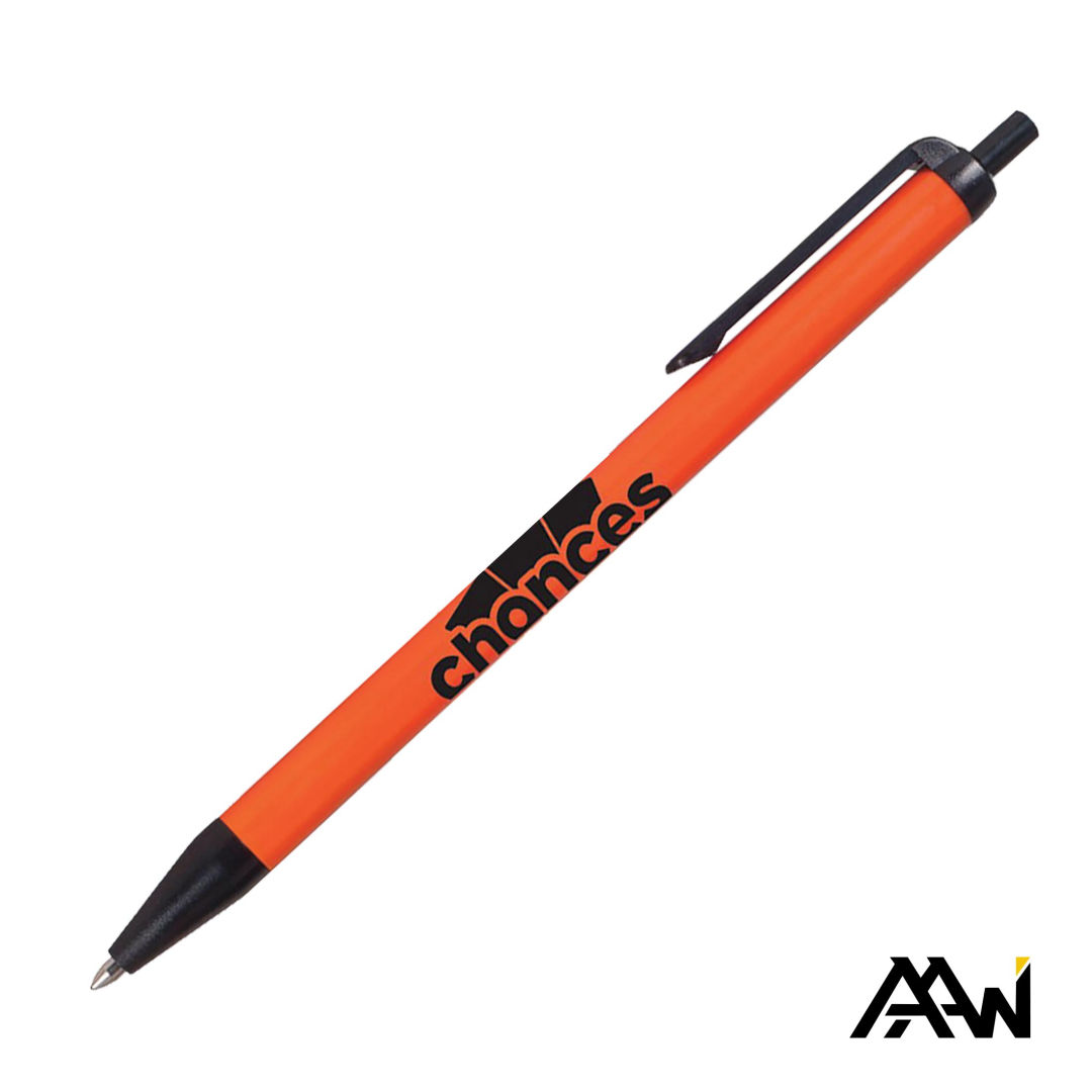 Value Slim Pen w/Glossy Colored Barrel - Matte Black Accent 5