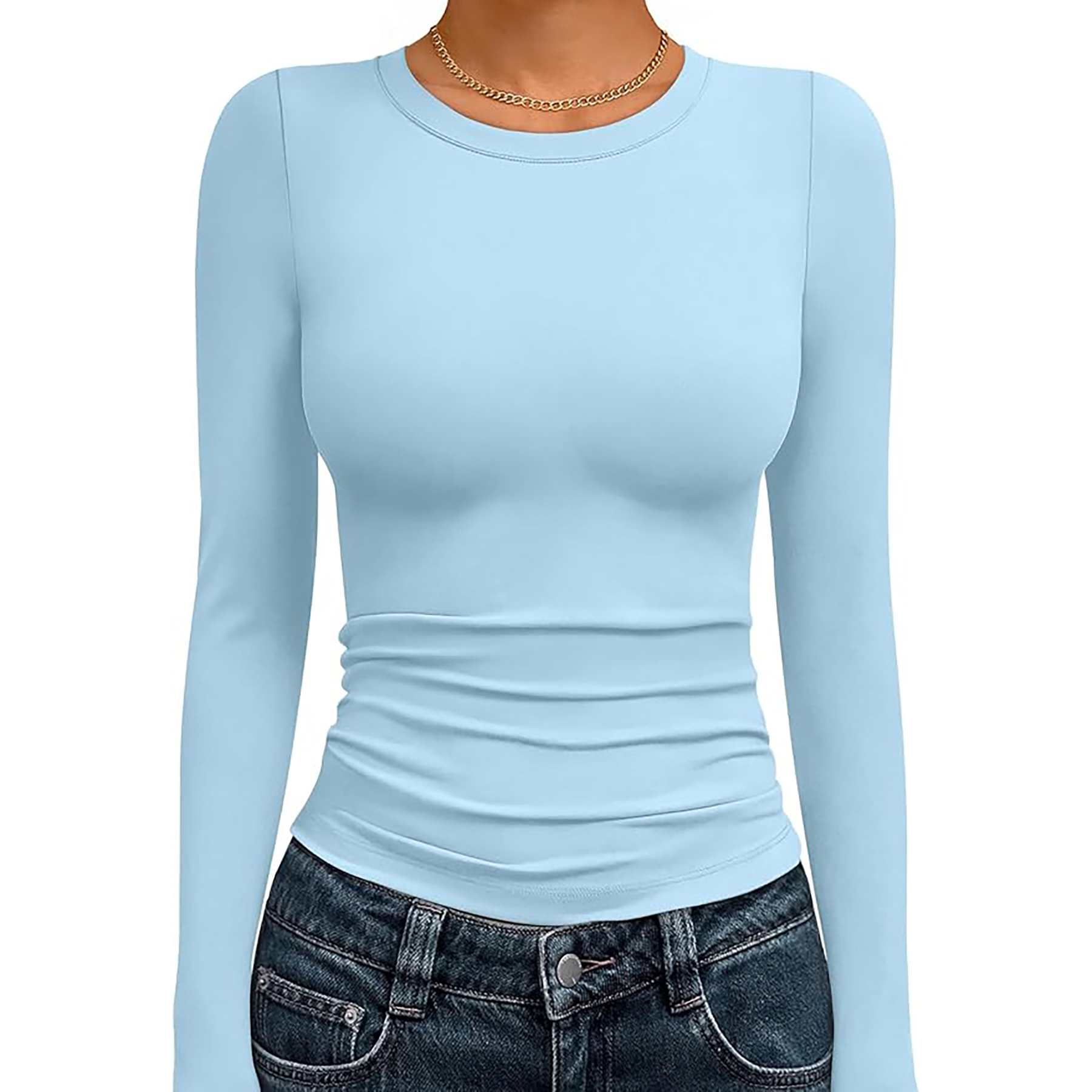 Women's Basic Round Neck Crop Top 18