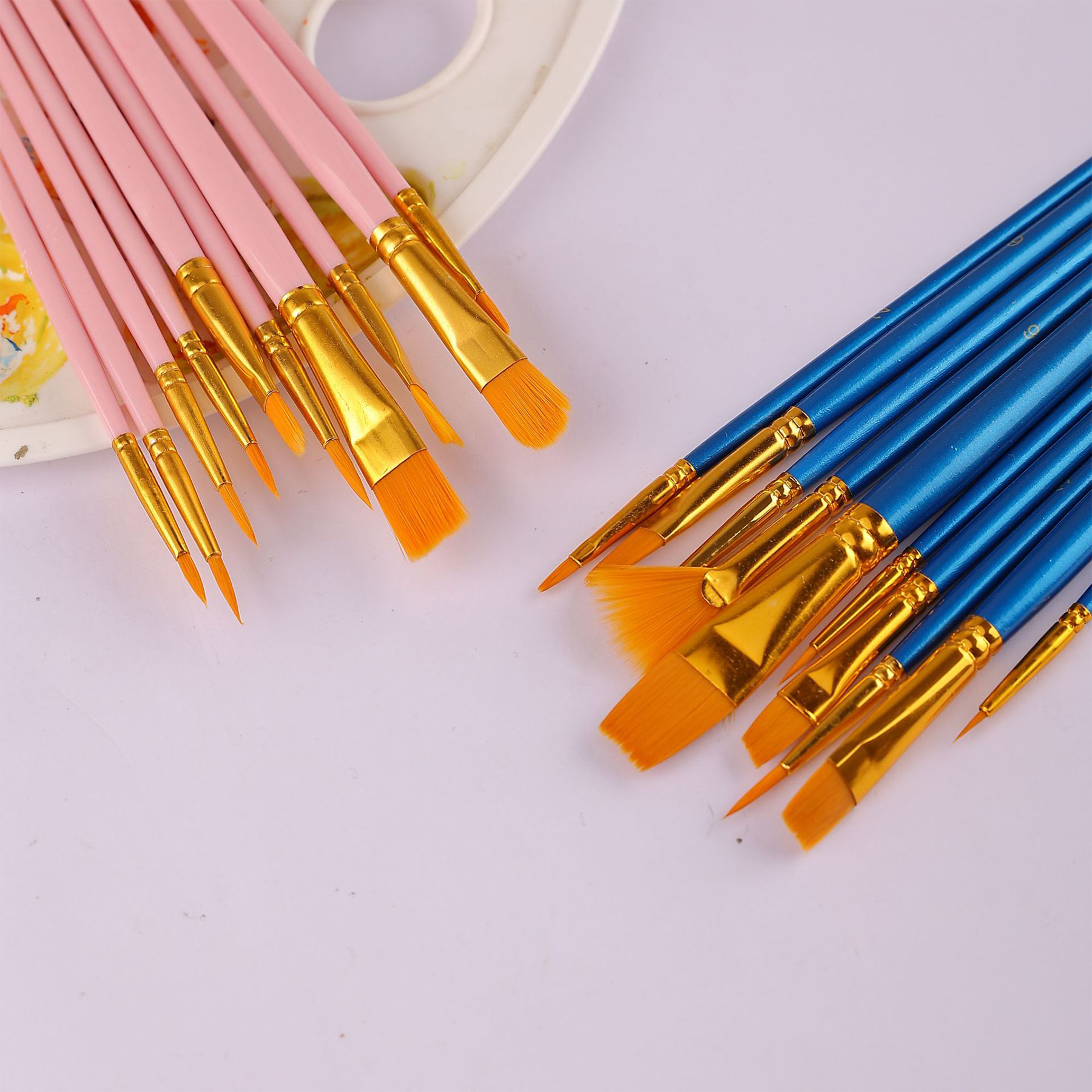 Plastic Set of 10 plastic pole oil brushes 8