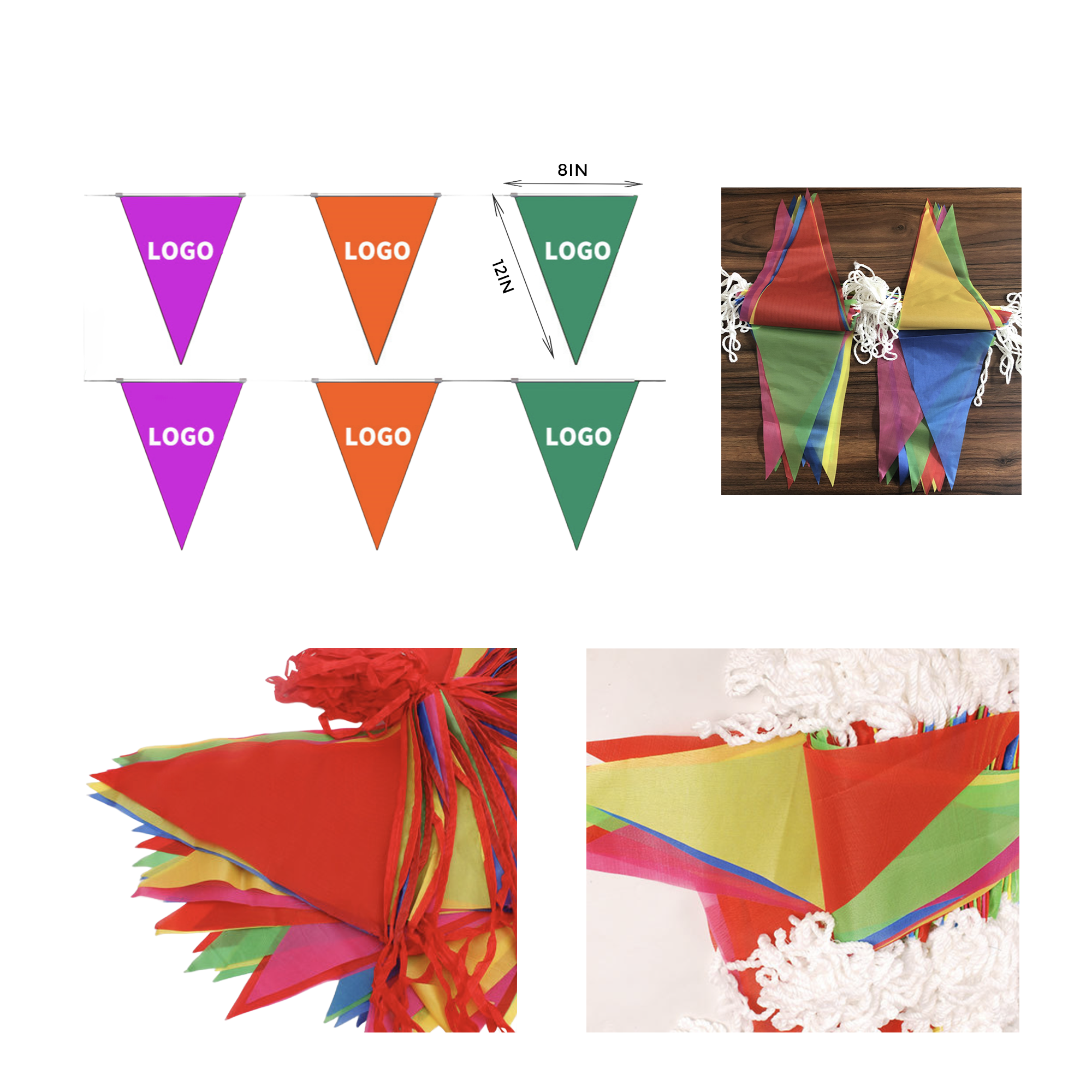 MOQ 10 PCS Vibrant Full Color Advertising Pennant 2