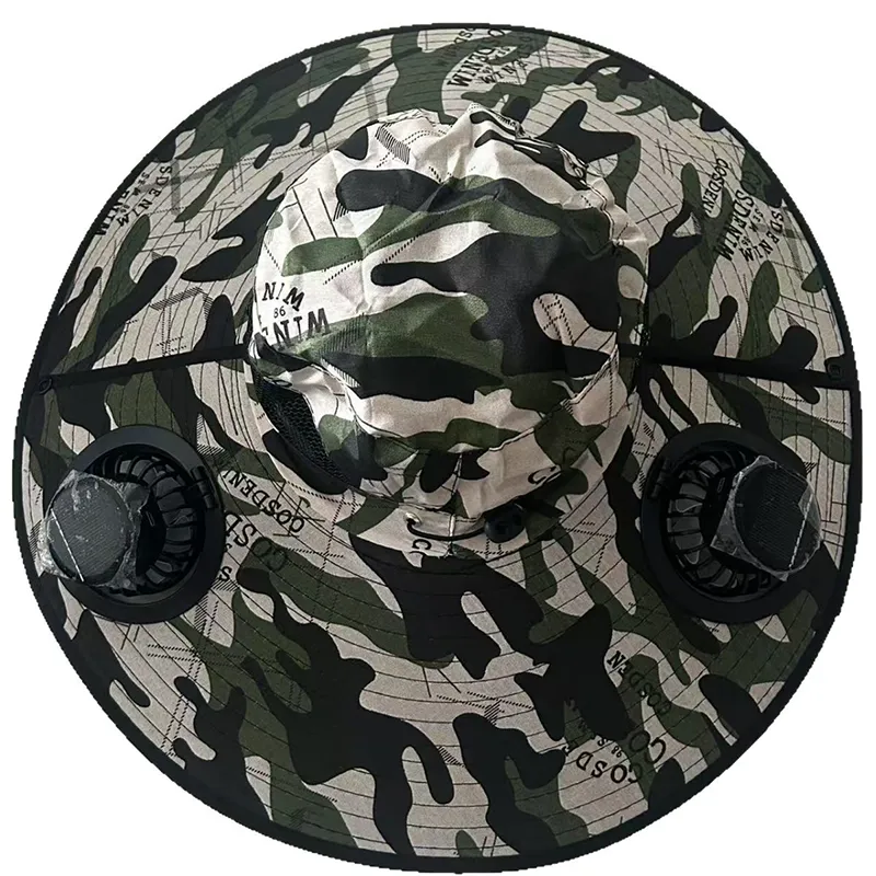 Wide Brim Sun Hat with 2 Solar Fan 2