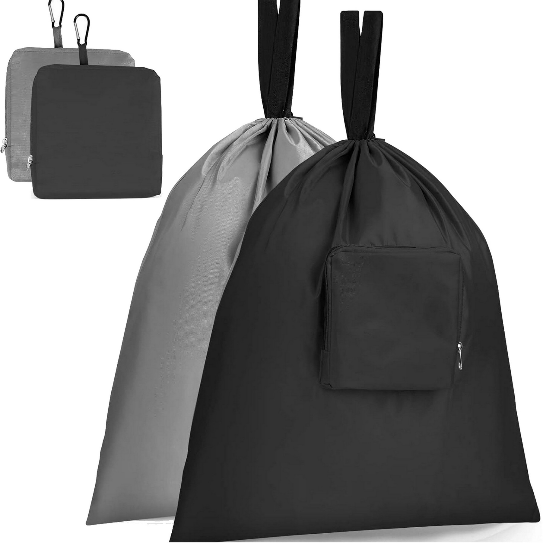 Collapsible Laundry Basket With Carabiner 2