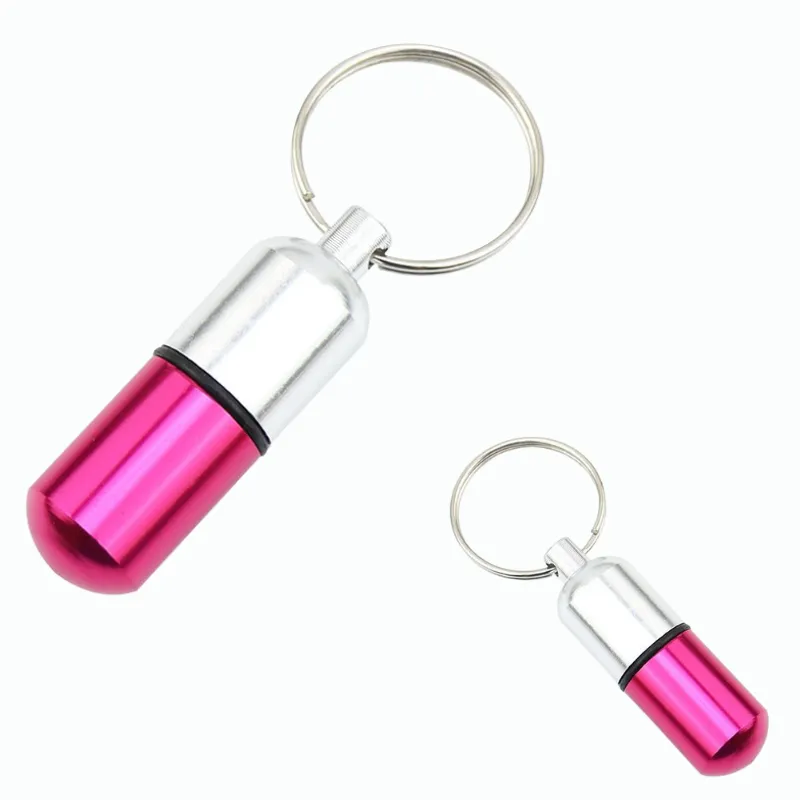 Aluminum Capsule Keychain Pillbox 1