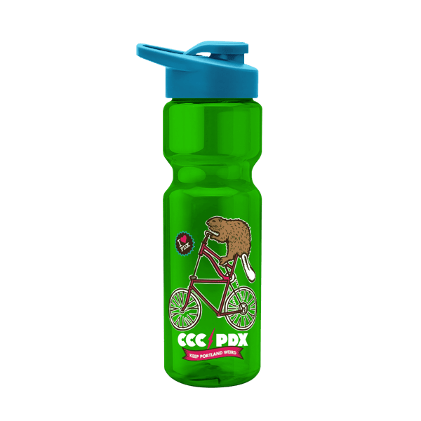 Blazer 28oz Transparent Bike Bottle w/Drink-thru Lid 2749