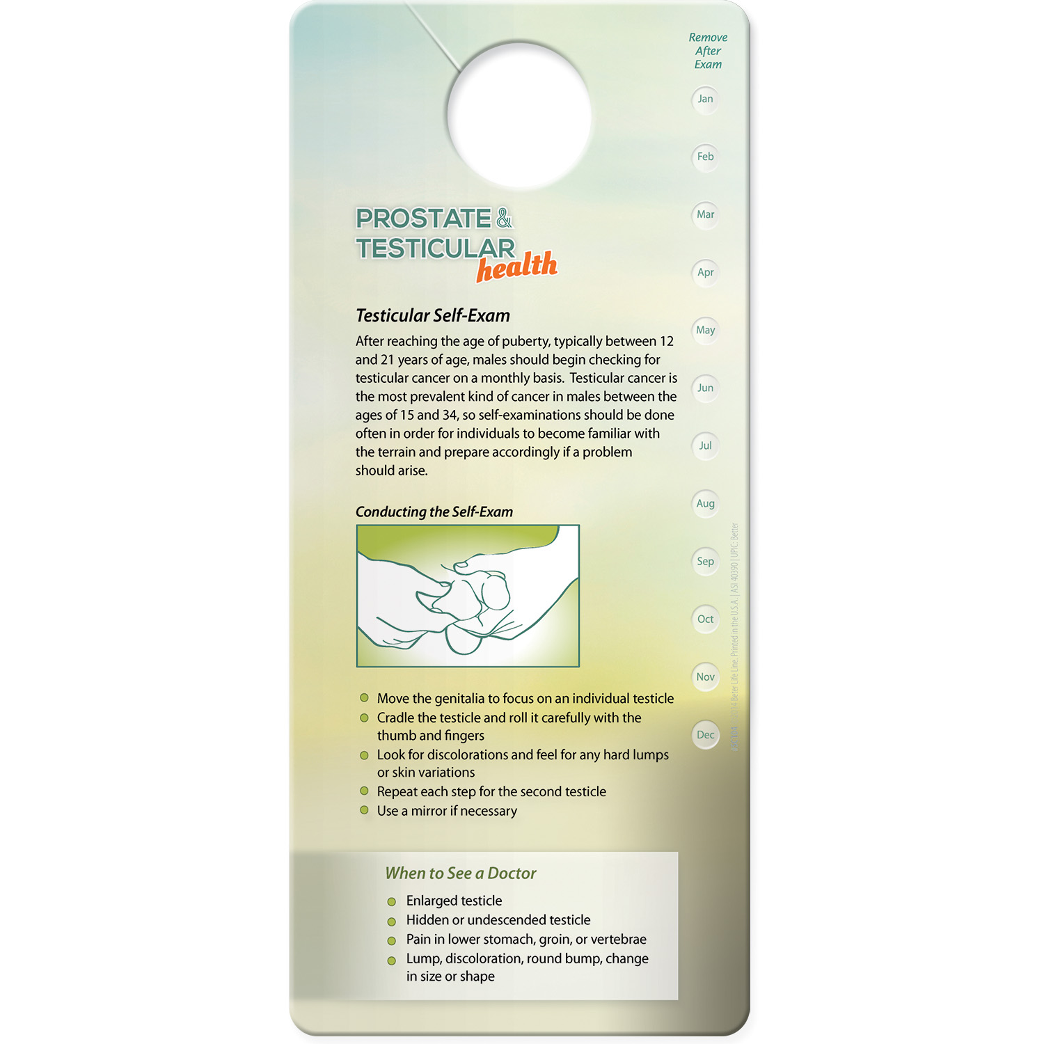 Hang Tag - Prostate & Testicular Self-Exam 4