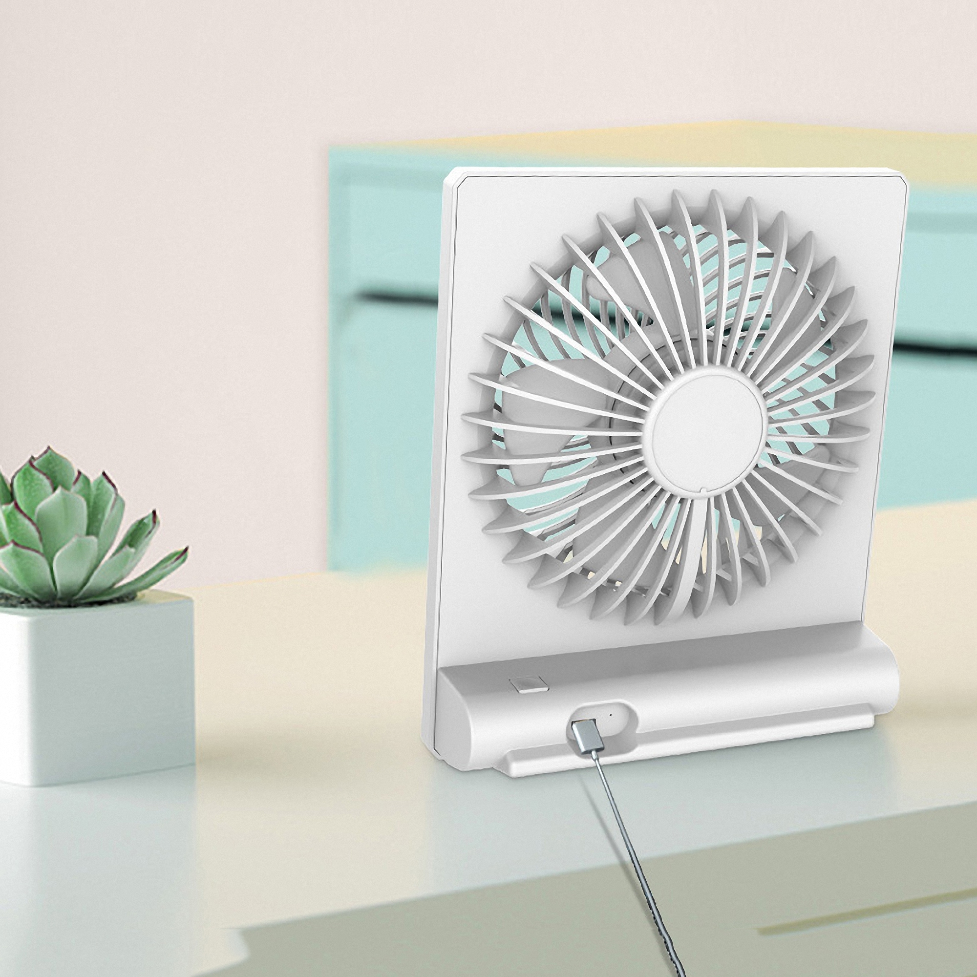 Portable USB Rechargeable Mini Desk Fan 4