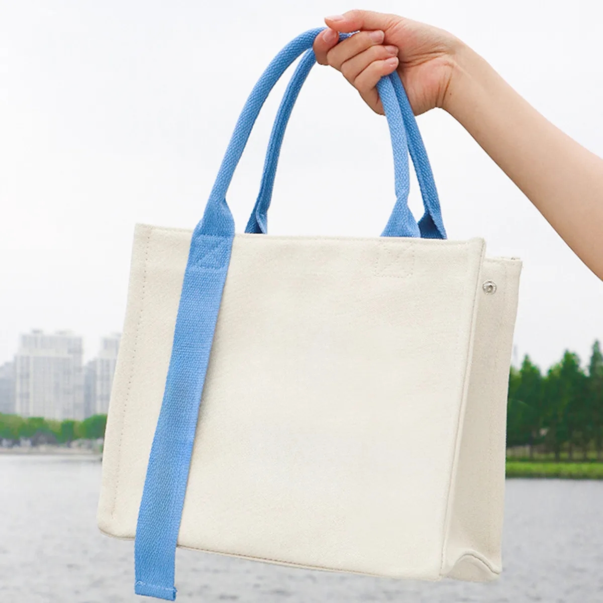 Canvas Bag With Ribbon Tote Exhibition Can Be Customized 1