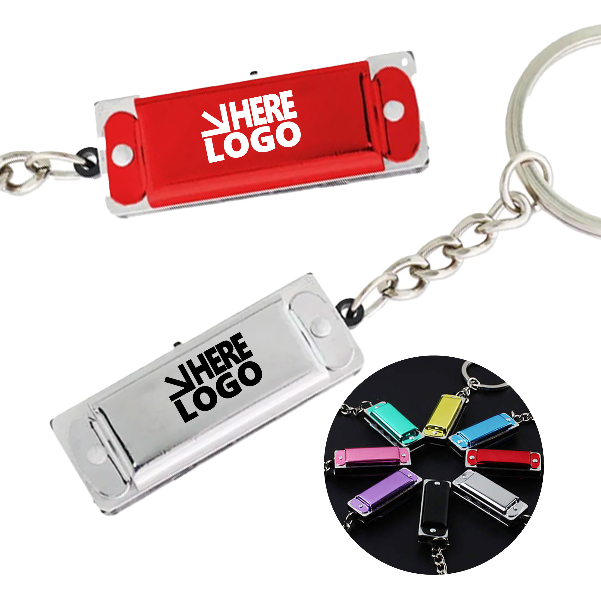 MOQ 20 Mini Colorful Harmonica Keychain Music Theme 1