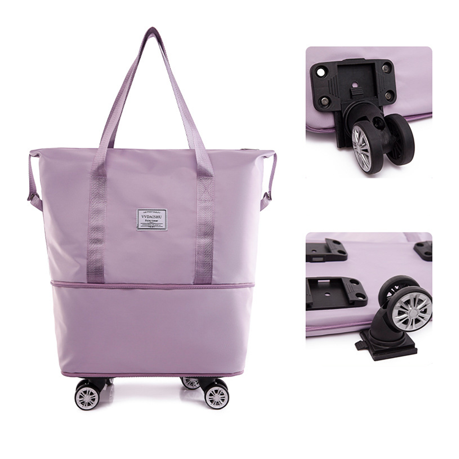 Oxford Travel Duffel Bag with Spinner Wheels, custom luggage with logo imprint 2