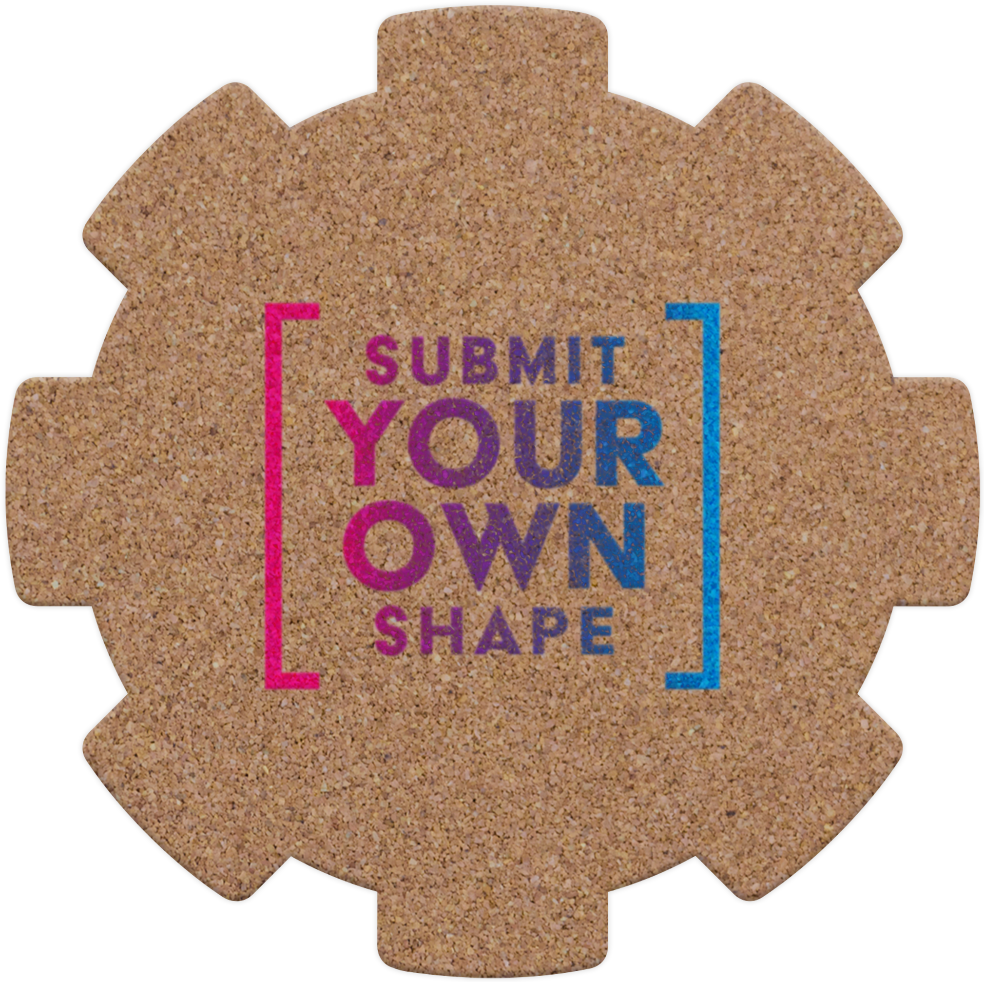 1/8" Cork Coaster Custom Shape 1