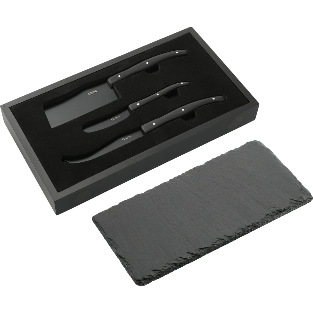 Modena Black Cheese & Serving Set 9