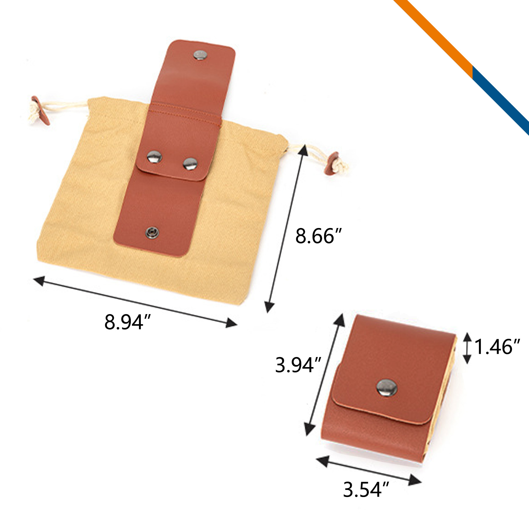 Lonki Outdoor Foldable PU Leather Foraging Pouch 7