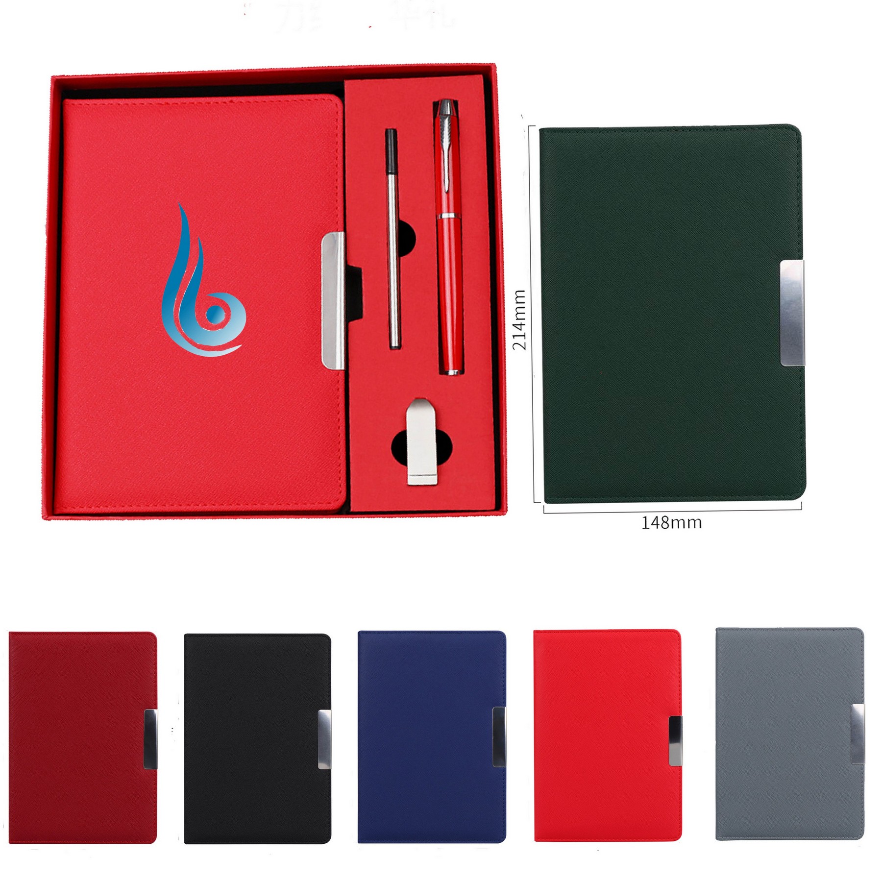 Simple Notebook And Ballpoint Pen With Refill Set