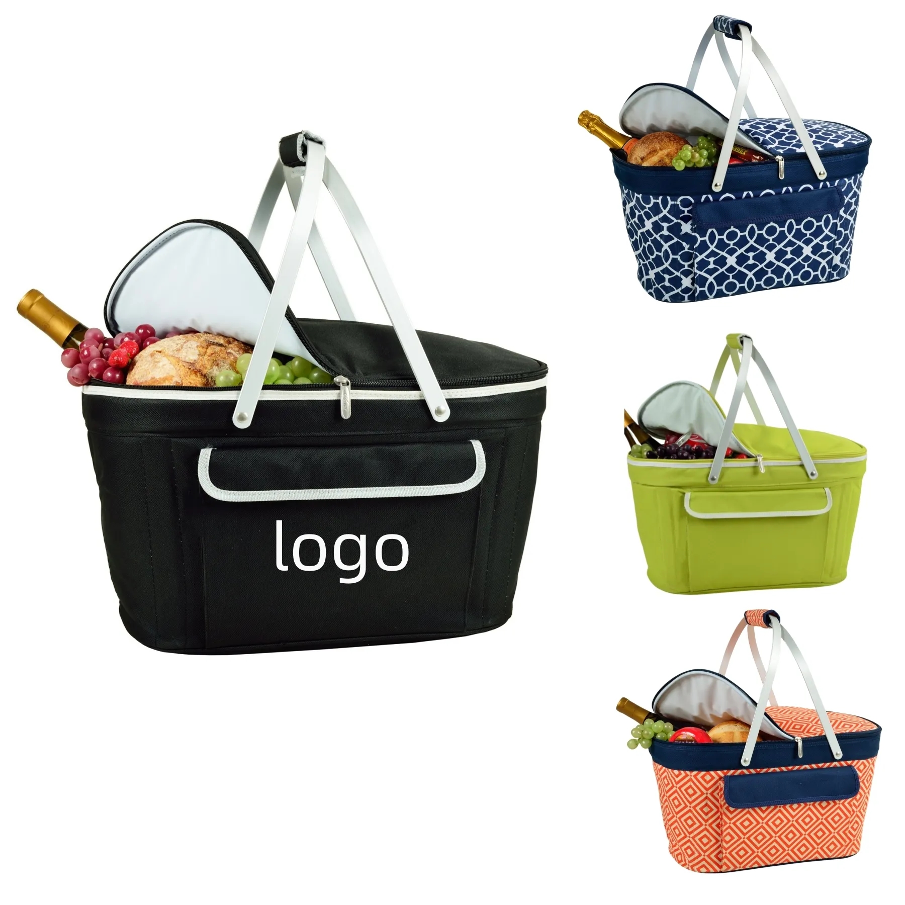 Insulated Folding Picnic Basket Cooler 2