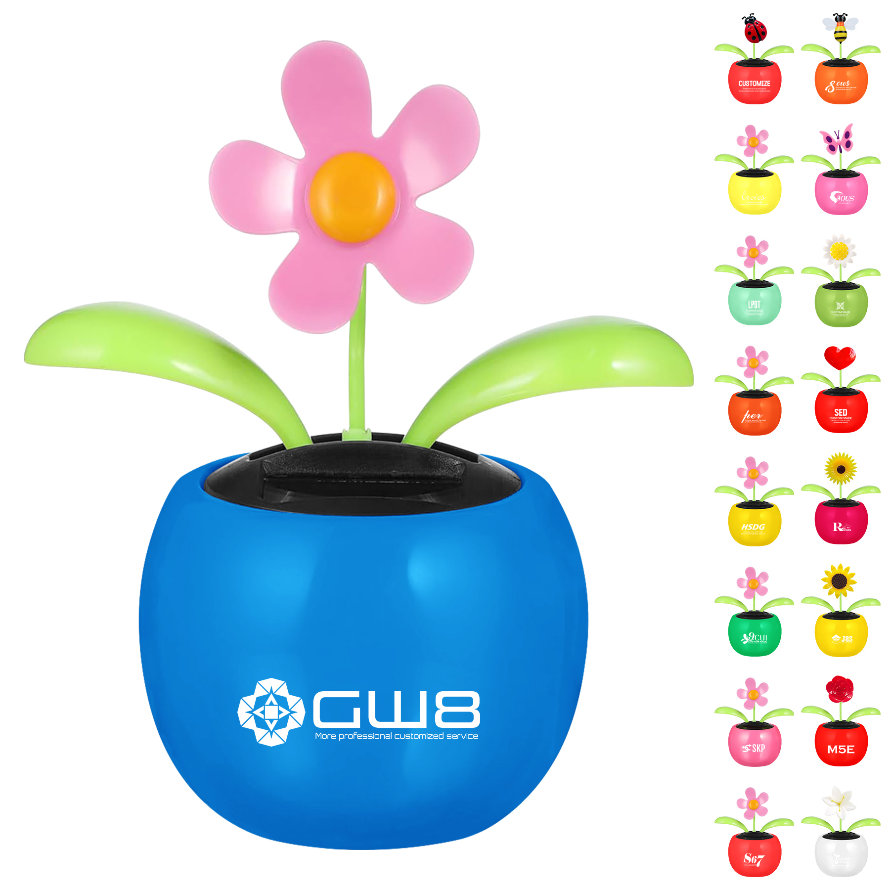 Solar Powered Dancing Flower Car Decor 10
