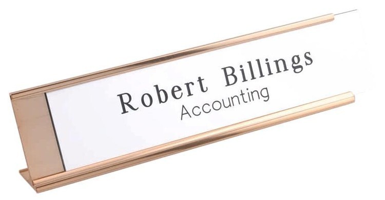 1 1/2" x 10" Desk Name Plate Holder with 1/16" slot. 1