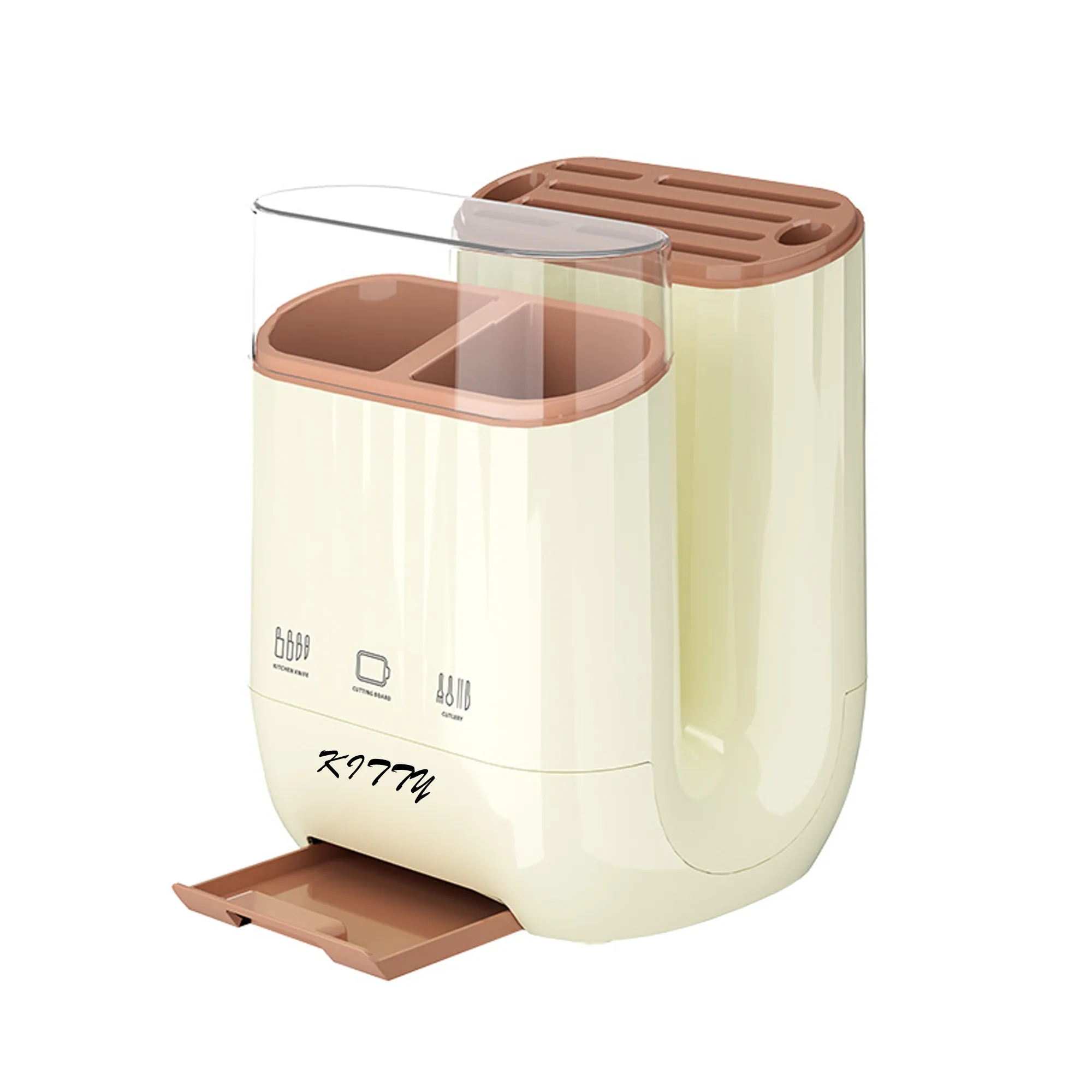 U-Shaped Knife Block With Chopstick Storage Compartment 5