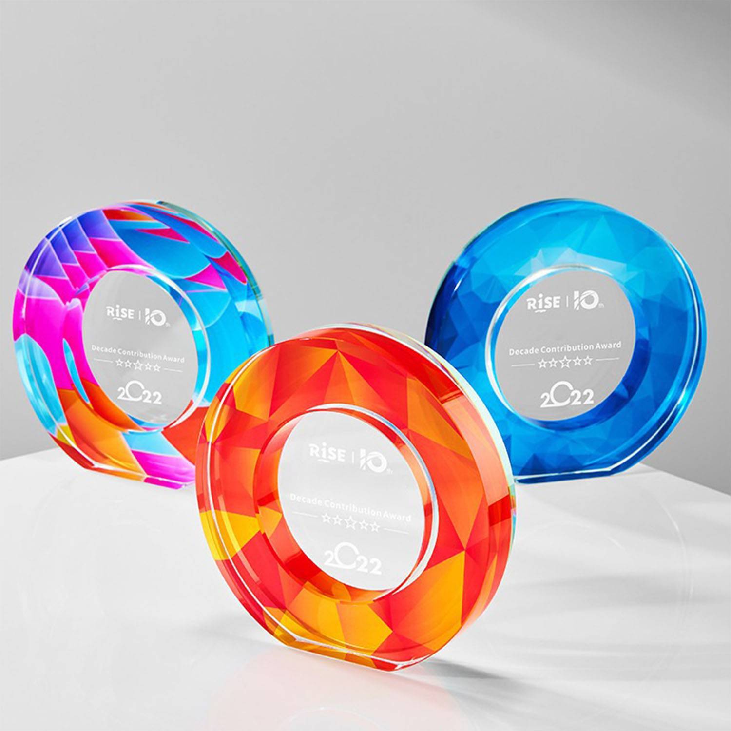 Colorful round crystal trophy 5