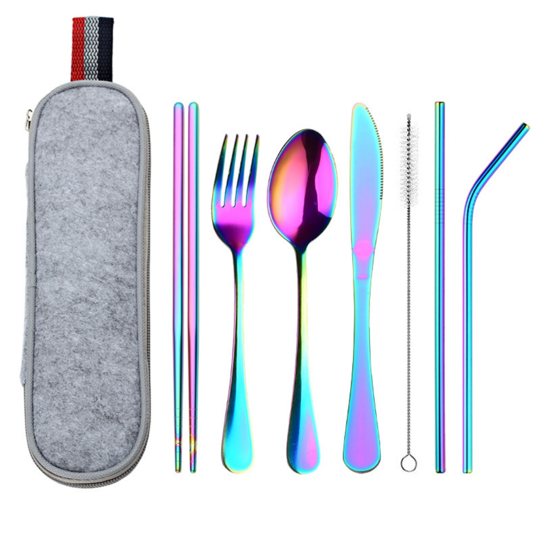 Portable Stainless Steel Tableware Set 8 Pieces 3