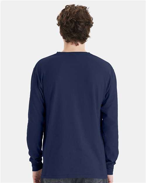 Unisex Garment-Dyed Long Sleeve T-Shirt With a Pocket - GDH250 140