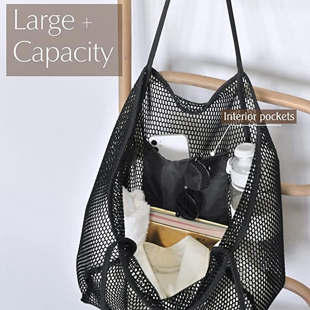 Mesh Beach Tote Shoulder Handbag 2