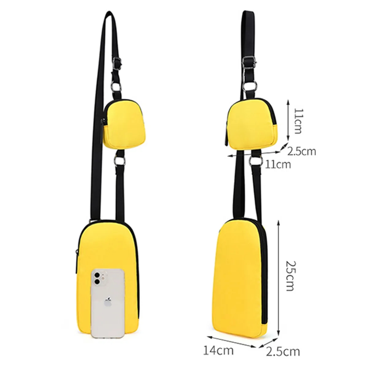 Unisex Crossbody Bag with Small Pouch 5