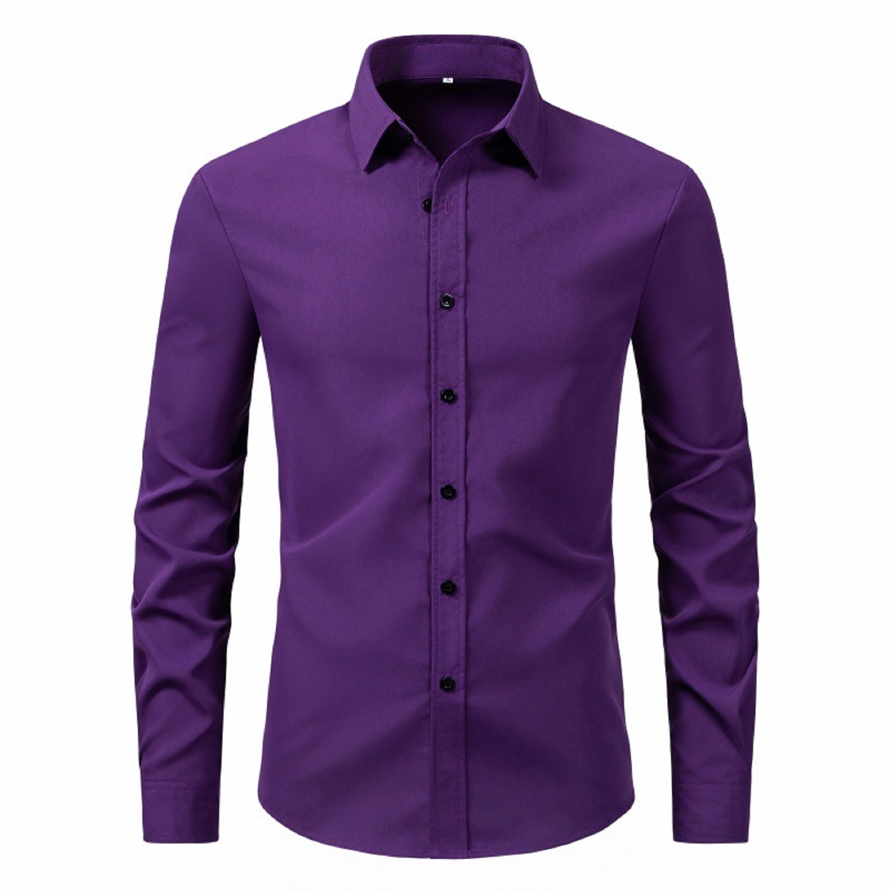Men's Long Sleeve Button Up Shirts Solid Slim Fit 15