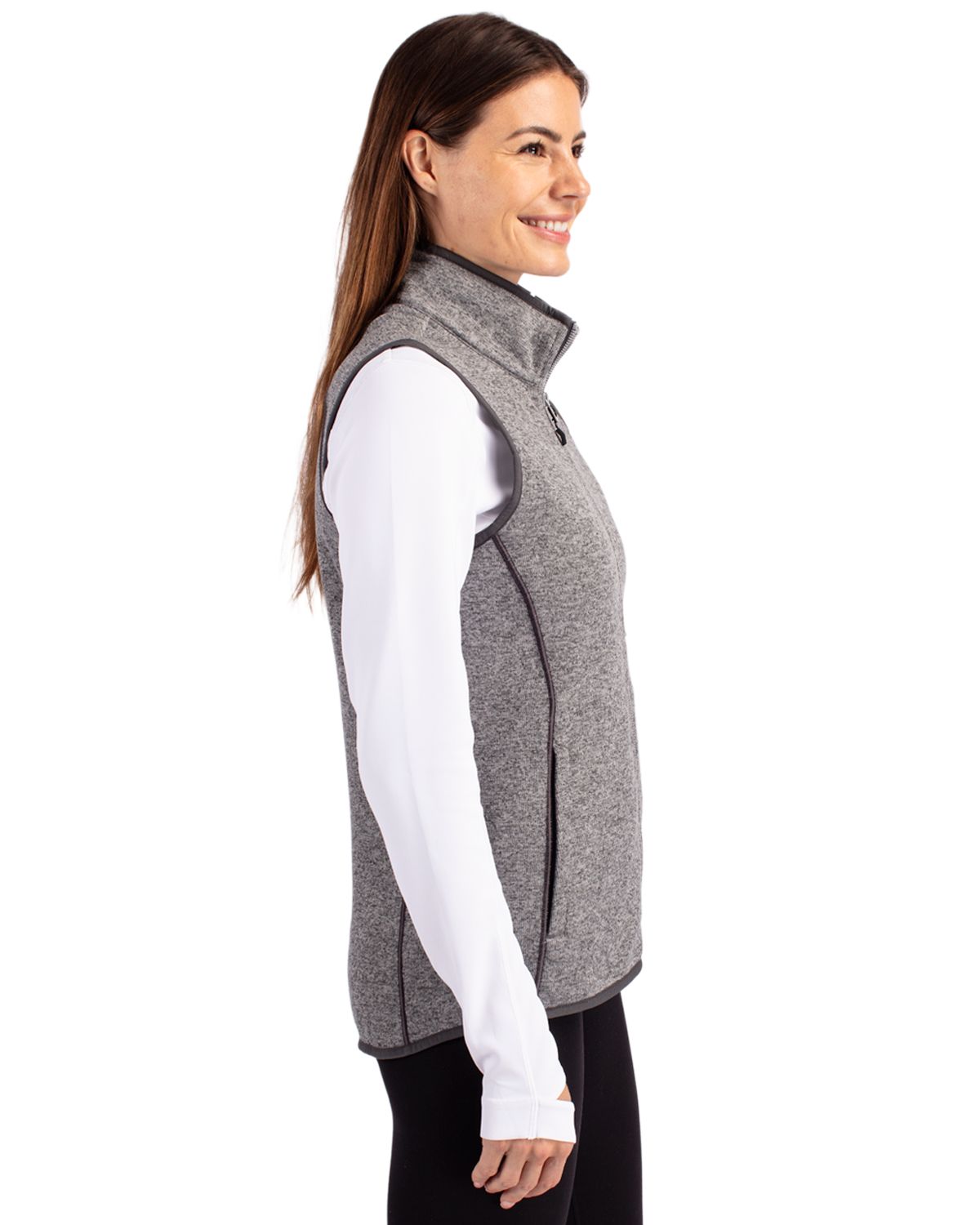 Cutter & Buck Mainsail Sweater-Knit Womens Full Zip Vest 23