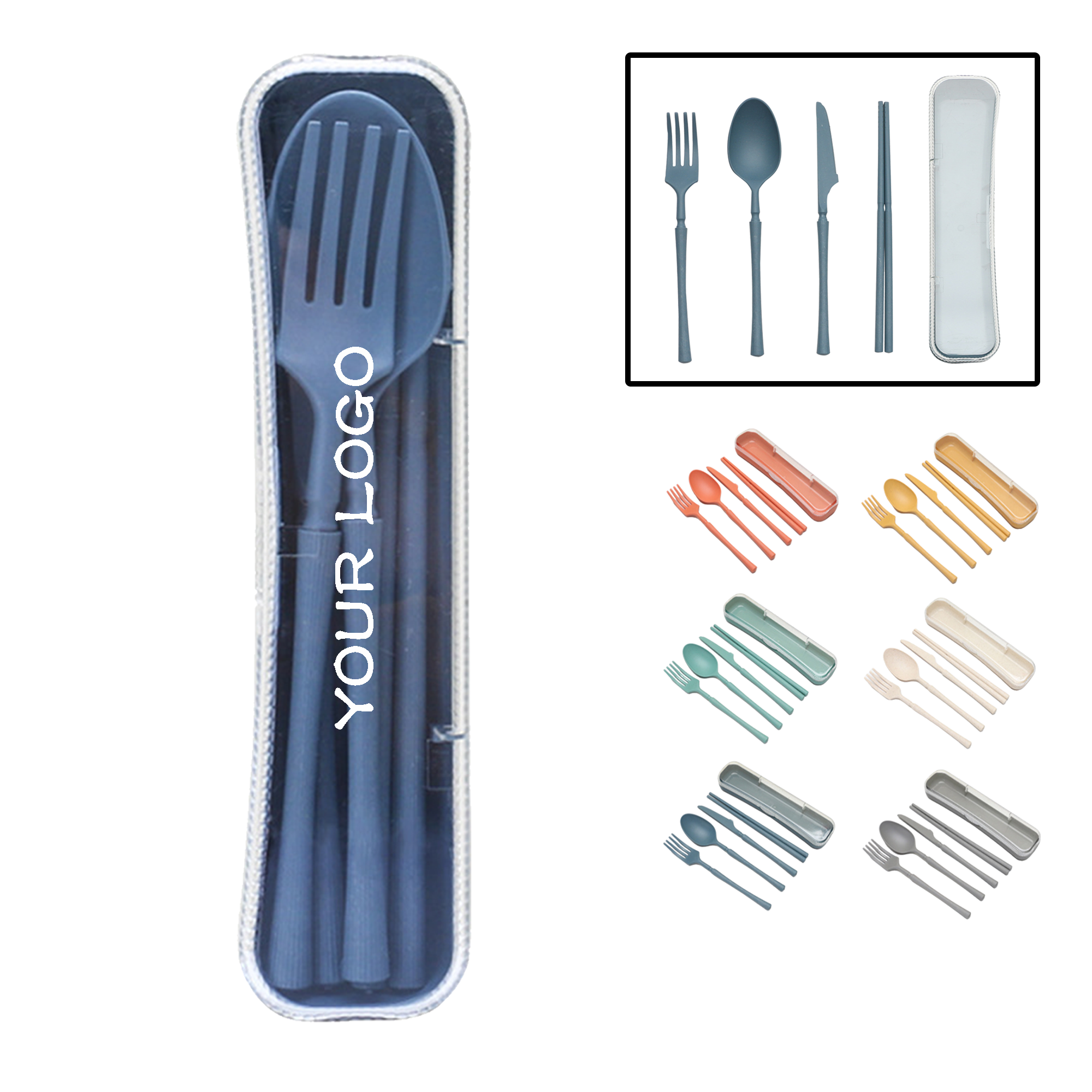 MOQ 20 PCS Wheat Straw Cutlery Set 3