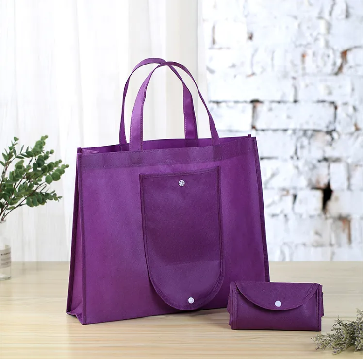80 GSM Foldable Non Woven Tote Bag W/Snap 5