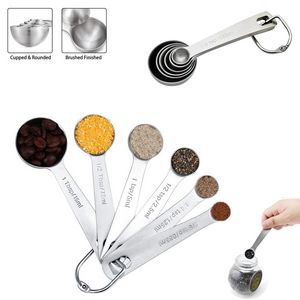 6 In 1 Stainless Steel Measuring Spoons Set With Engraved Measurement Marks 8