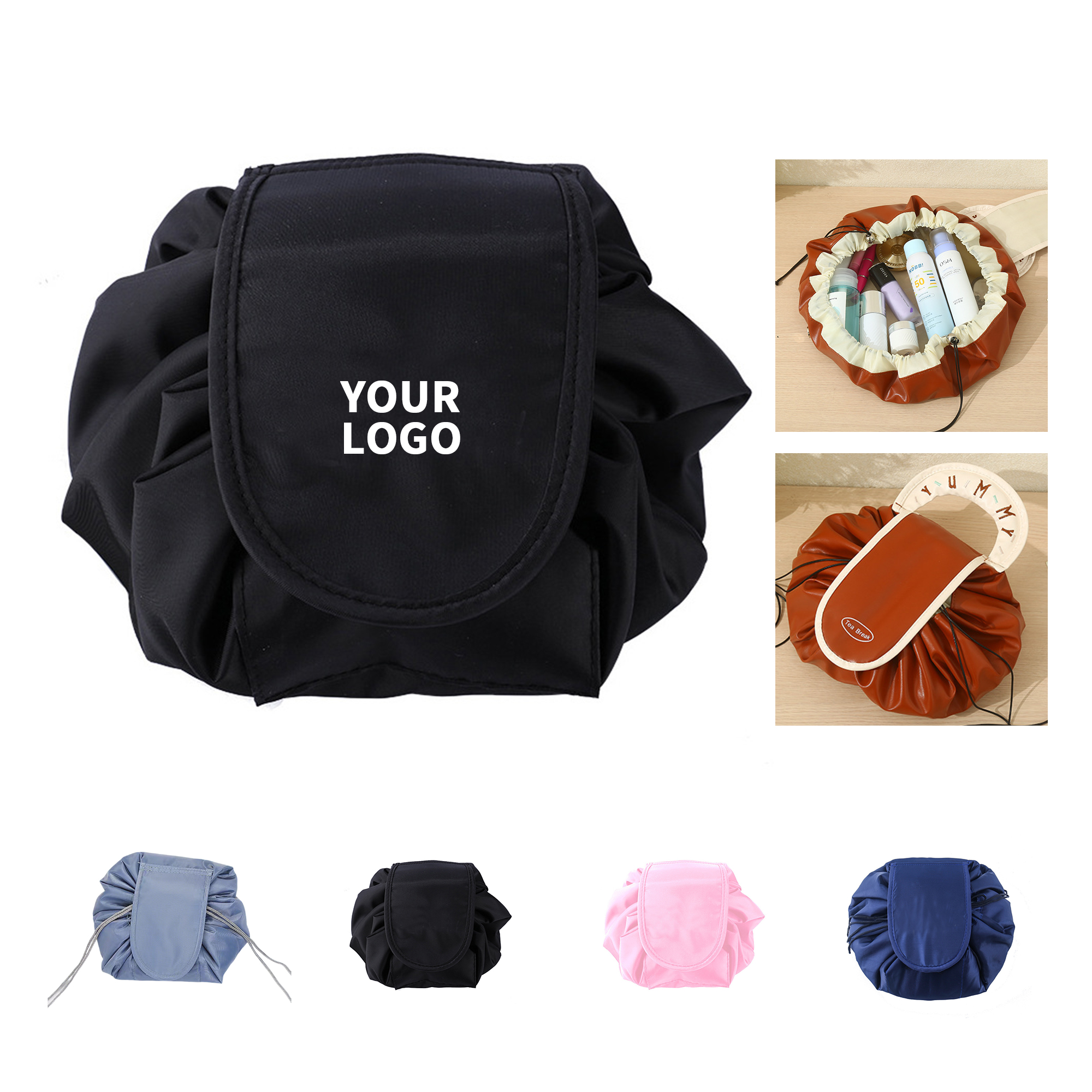 Drawstring Cosmetic Travel Pouch 20.1" Length X 20.1" Width 6