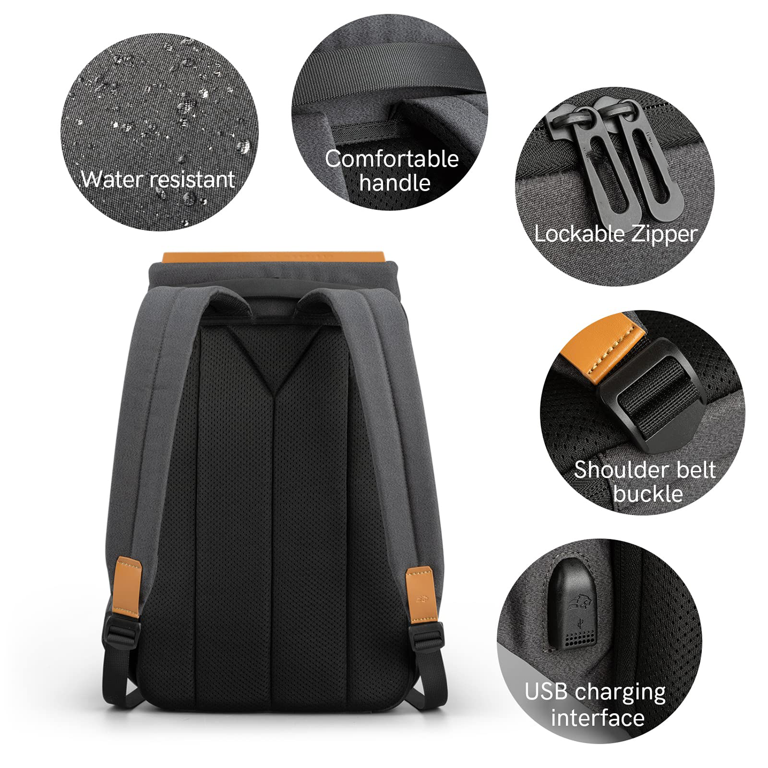15.6 Inch College Backpack With Usb Charging 4