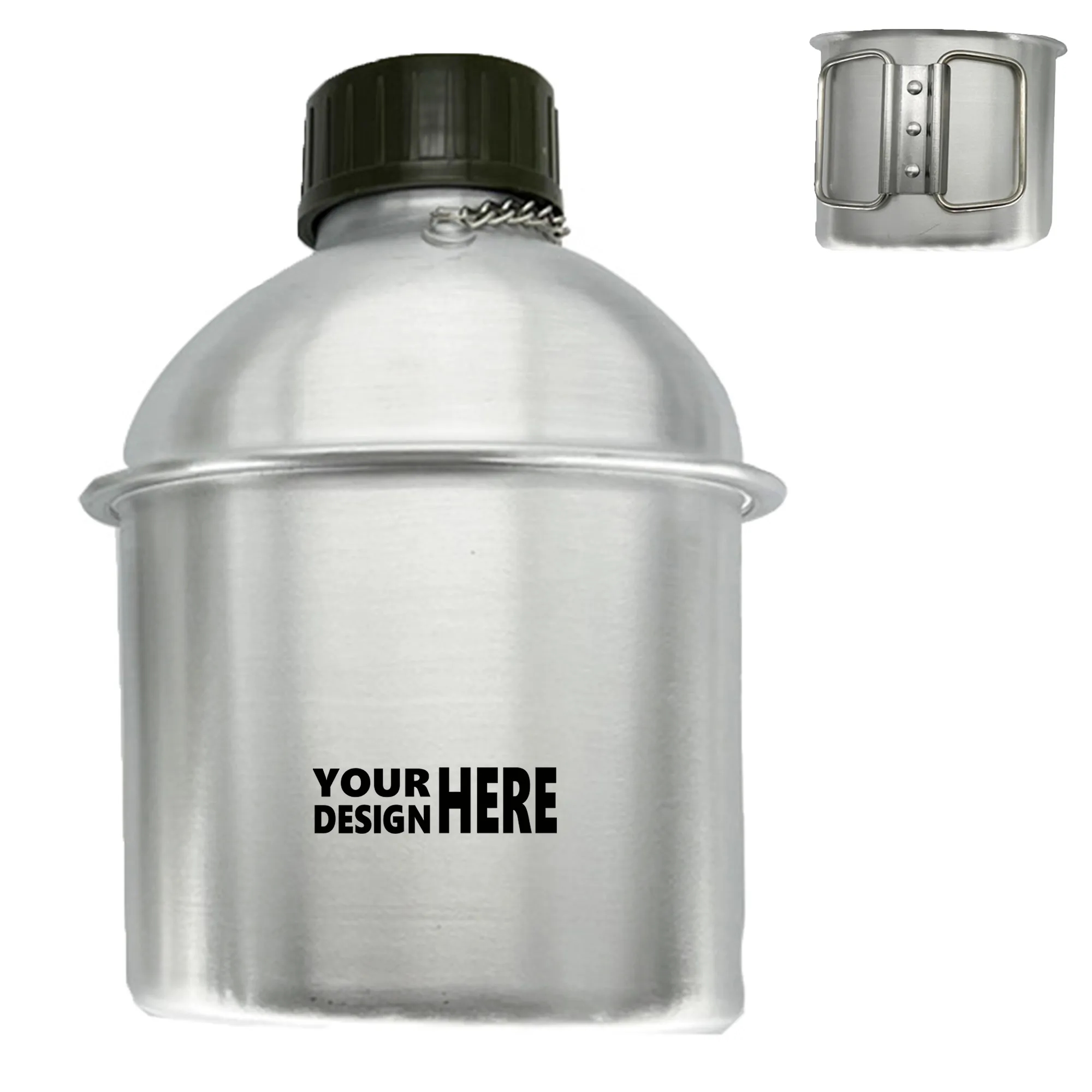 Portable Canteen and Aluminum Cup Set 2