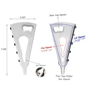 V Shaped Stainless Steel Multi Opener Durable 3