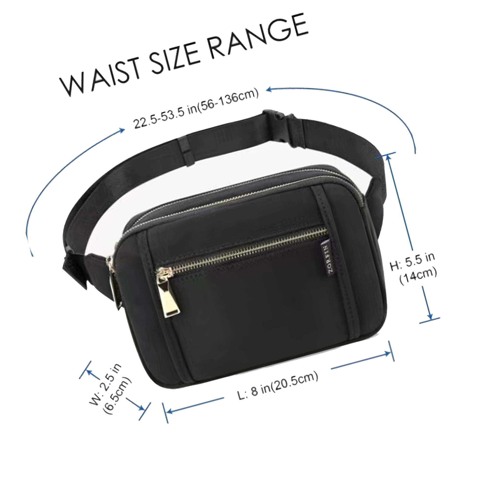 5 Zipper Pockets Belt Bag 2