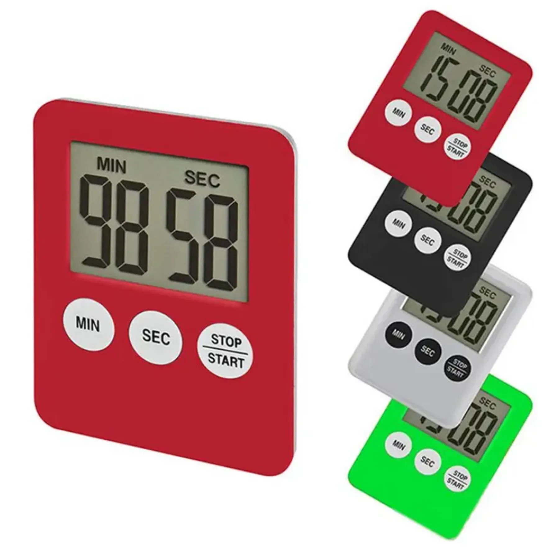 LCD Digital Screen Square Cooking Timer With Magnet 2