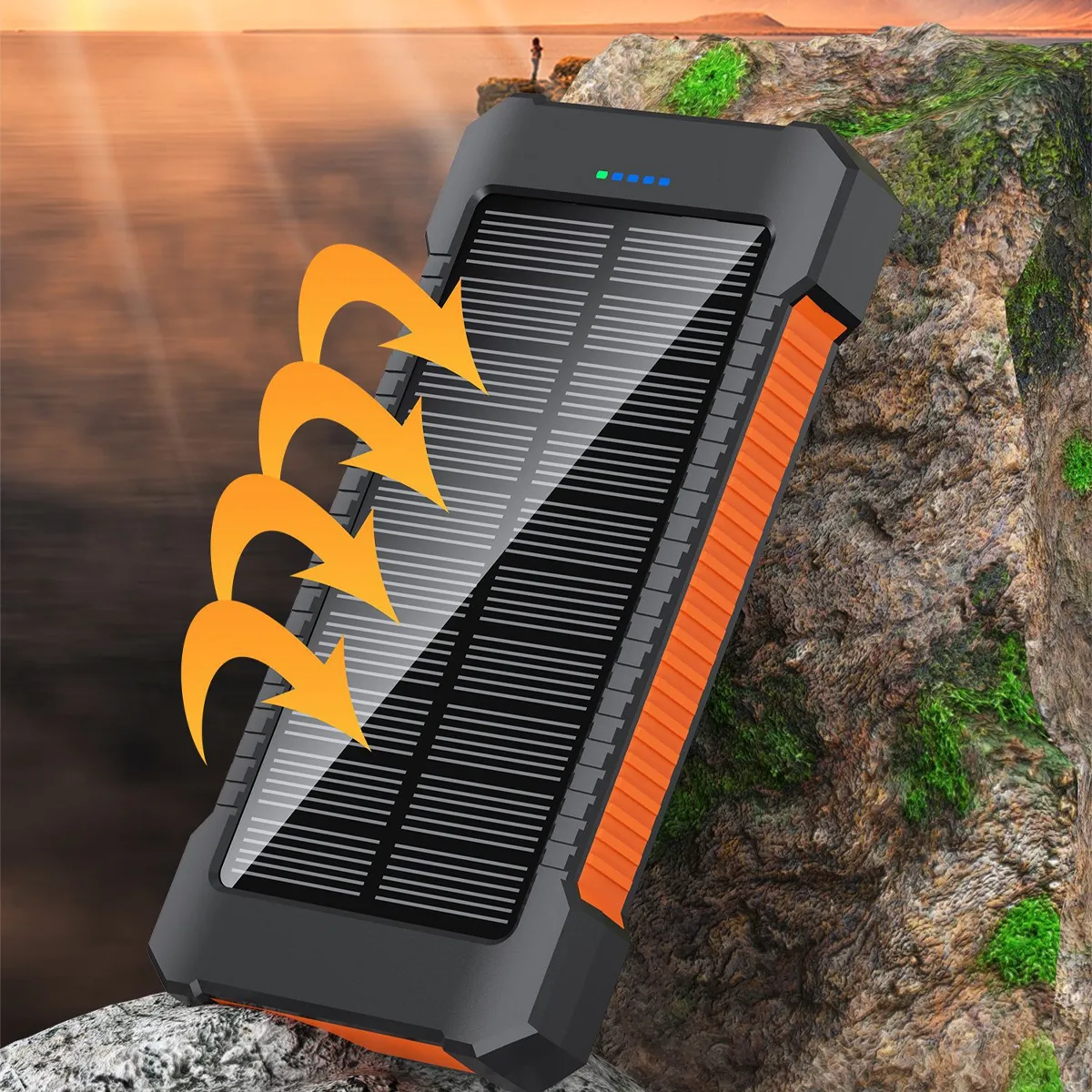 Outdoor Fast Battery Hand Crank Solar Charger Flashlight 2