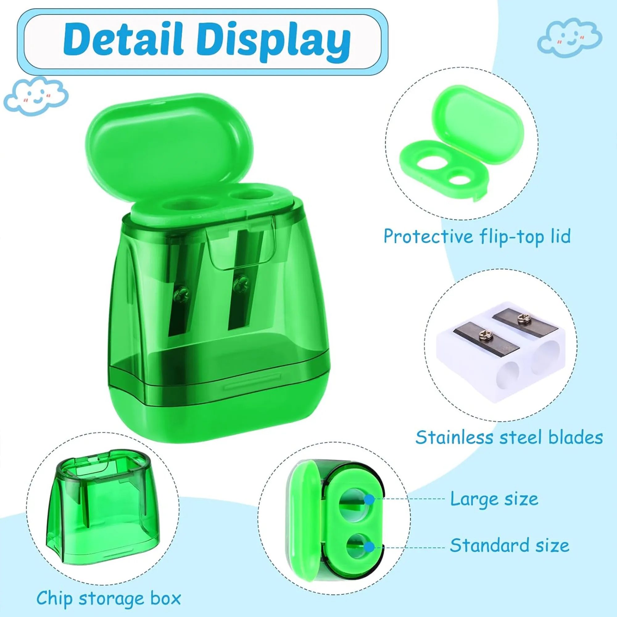 Portable Double Hole Pencil Sharpener 5