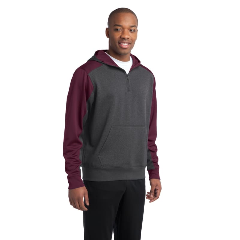 Sport-Tek Tech Fleece Colorblock 1/4-Zip Hooded Sweatshirt. 6