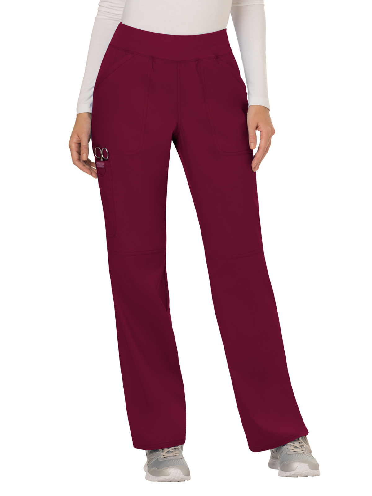 Cherokee - Workwear Revolution - Women's 4-Pocket Mid Rise Straight Leg Pull-on Pant 76