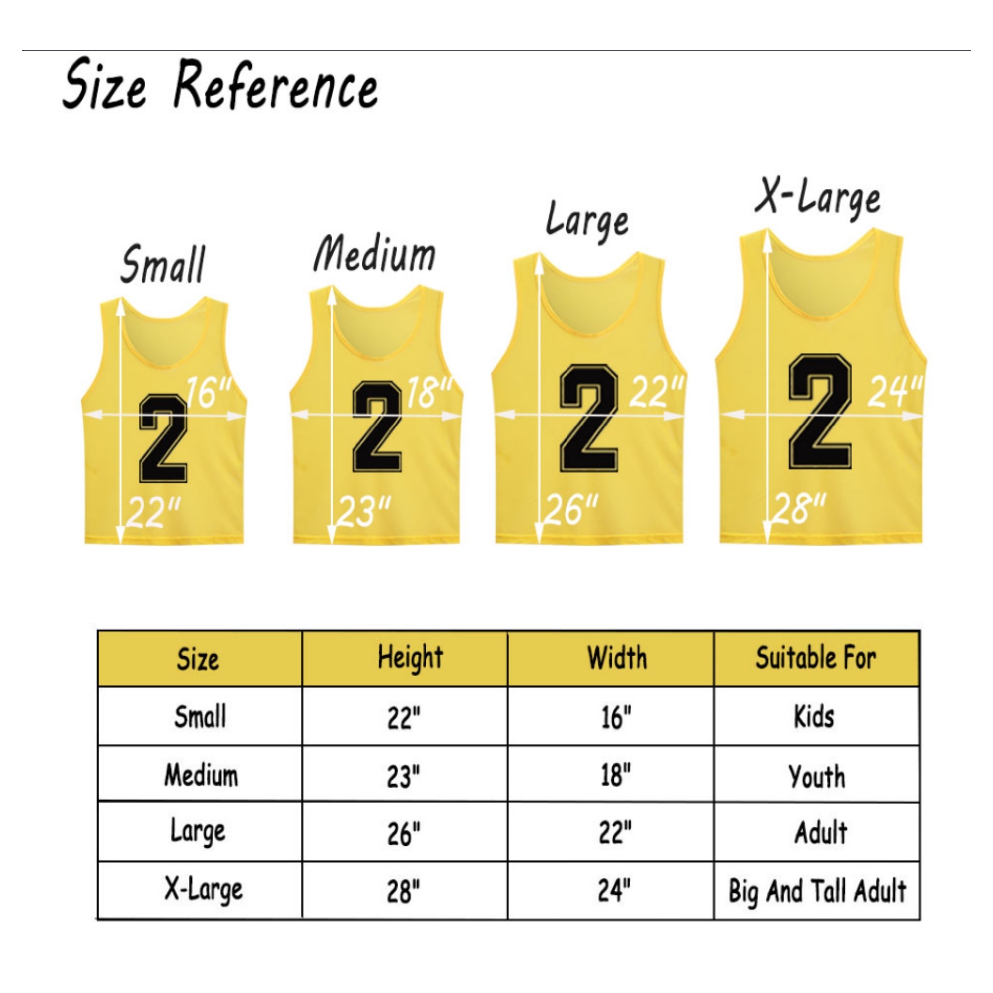 Youth Adults Training Bibs 2