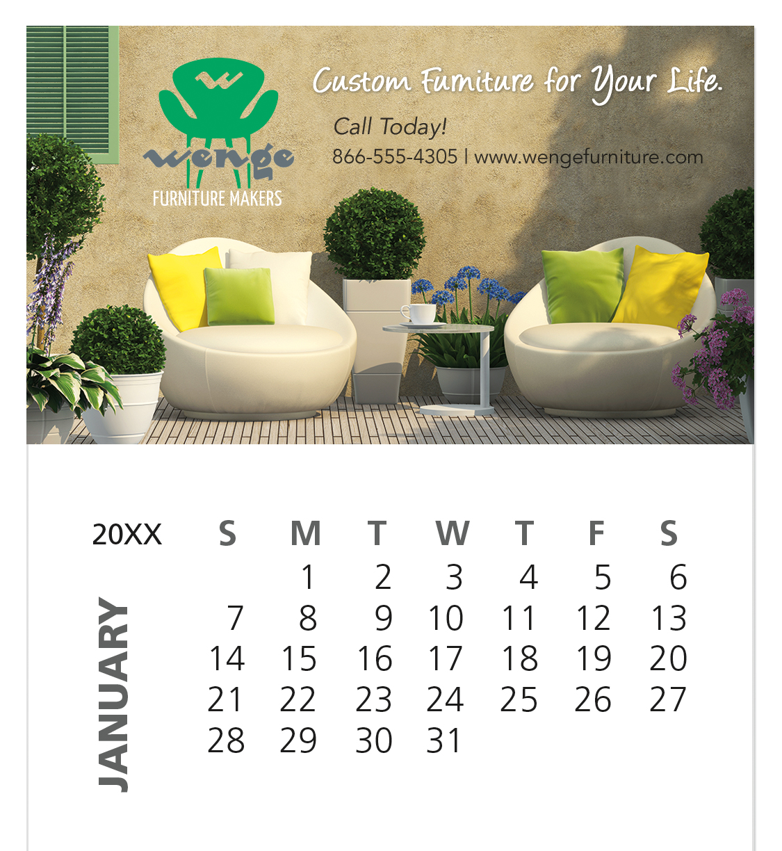 Good Value™ Business Card Magnet with 12-Sheet Calendar 3